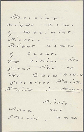 Emily Dickinson: A.L. and poem. to Susan Huntington Dickinson (Houghton Library B90 p.1)